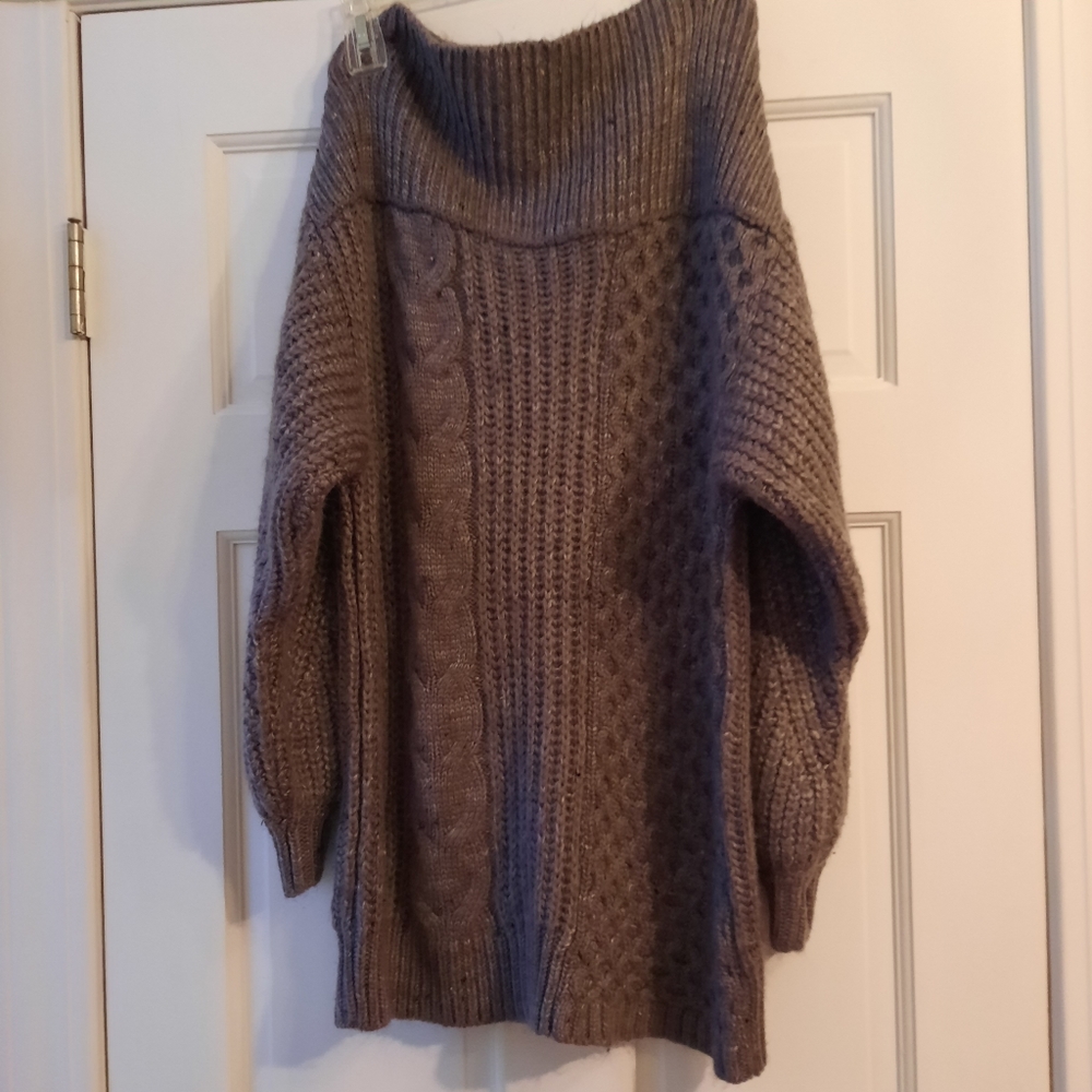 Oversized Knitted Boat Neck Sweater
